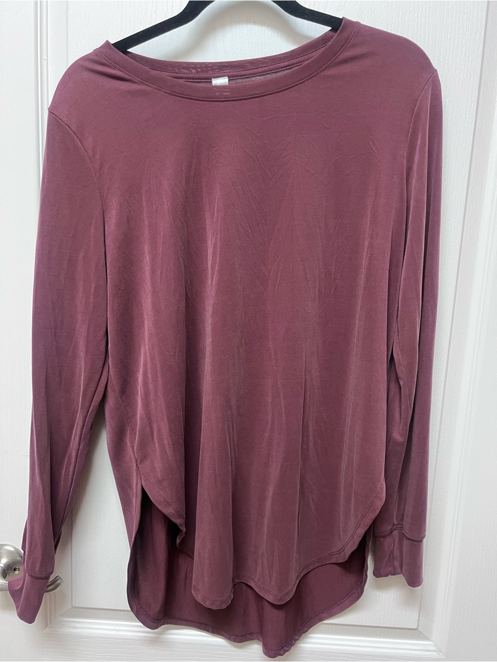 Long Sleeve Relaxed Tee in Mauve - Lightweight Everyday Top
